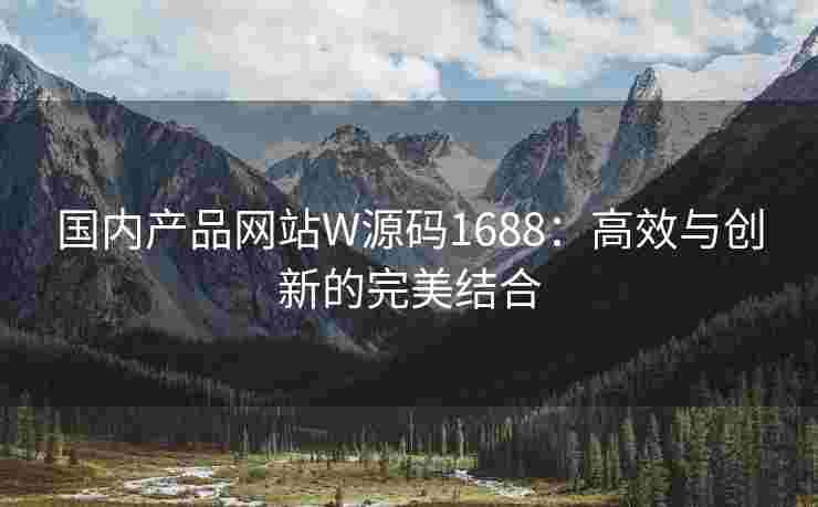 国内产品网站W源码1688：高效与创新的完美结合