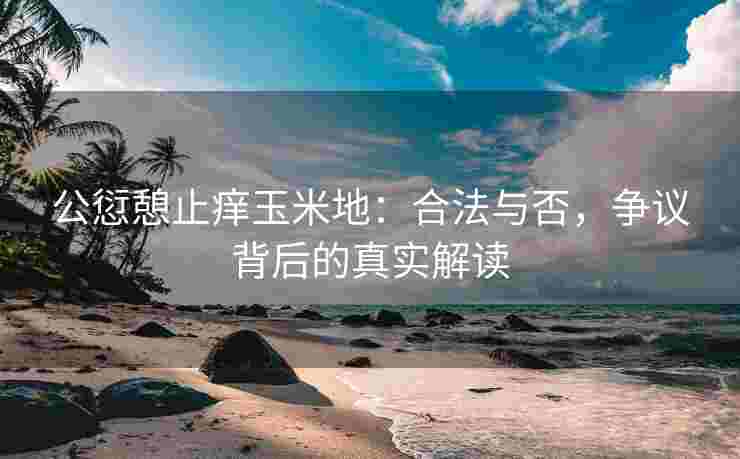 公愆憩止痒玉米地：合法与否，争议背后的真实解读