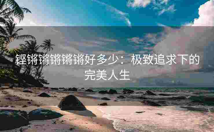 铿锵锵锵锵锵好多少：极致追求下的完美人生