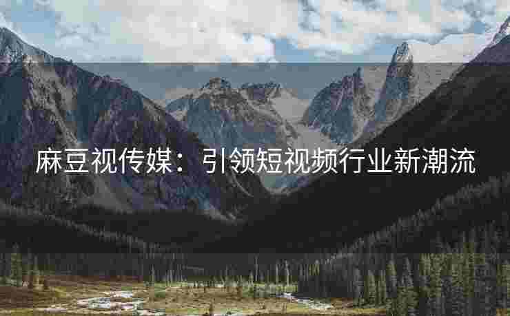 麻豆视传媒：引领短视频行业新潮流